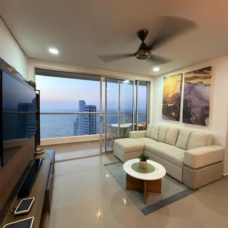 Apartamento En - Lujoso Y Moderno Piso19 - Cerca A Ciudad Amurllada Y Frente A Playa Cartagena