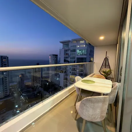 En - Lujoso Y Moderno Piso19 - Cerca A Ciudad Amurllada Y Frente A Playa Apartamento Cartagena