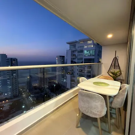 En - Lujoso Y Moderno Piso19 - Cerca A Ciudad Amurllada Y Frente A Playa * Cartagena